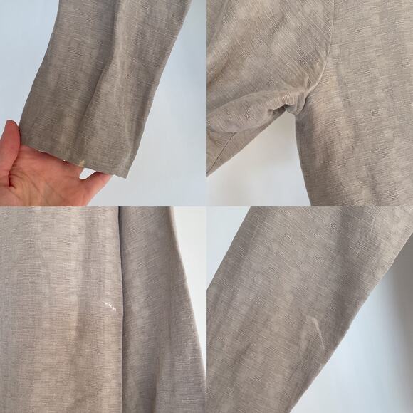 EILEEN FISHER Taupe Silk Linen Open Jacket Sz PP Minimal Luxe - Picture 8 of 15